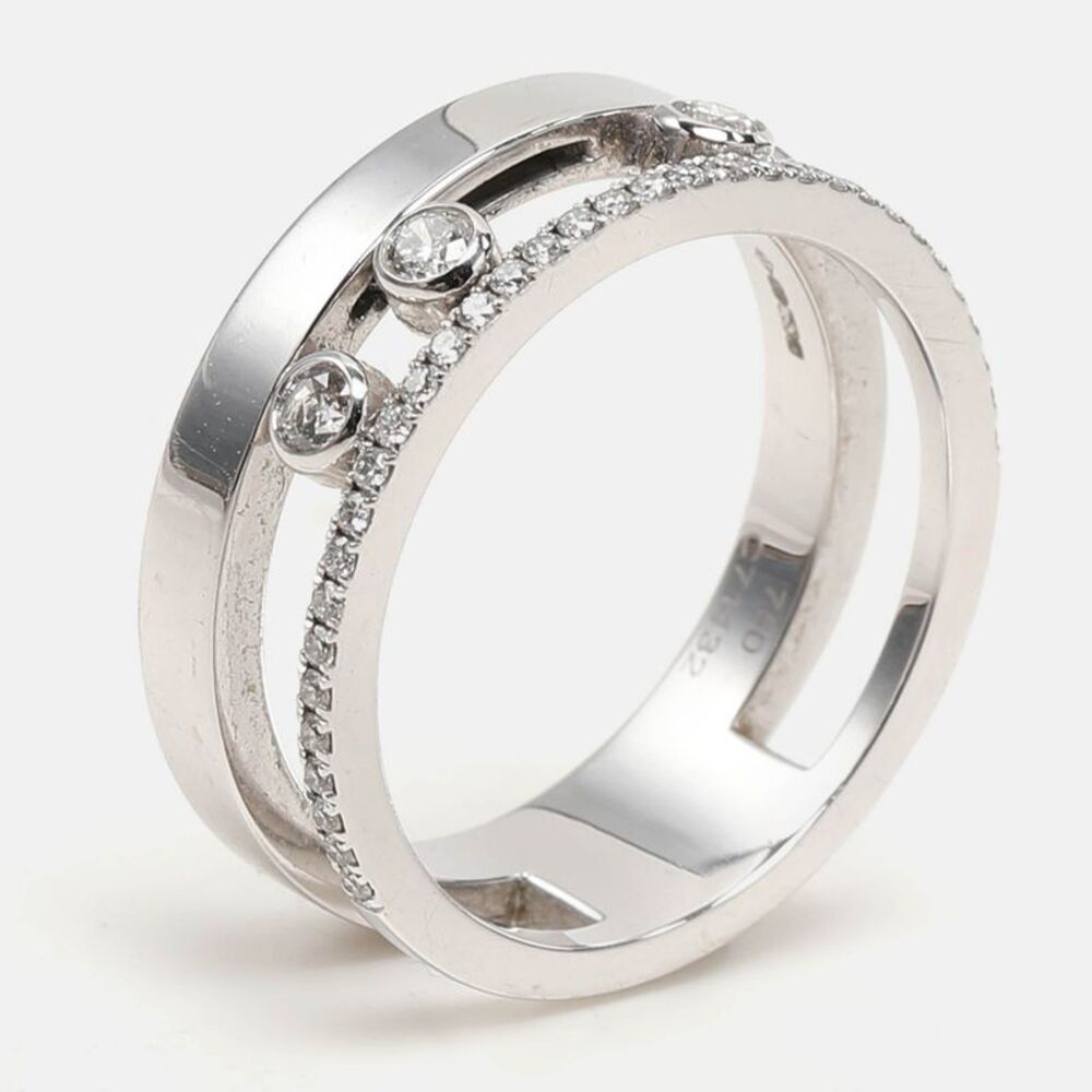 Messika Move Romane Diamonds 18K White Gold Ring Size 54